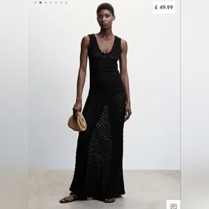 Mango Open-work long dress